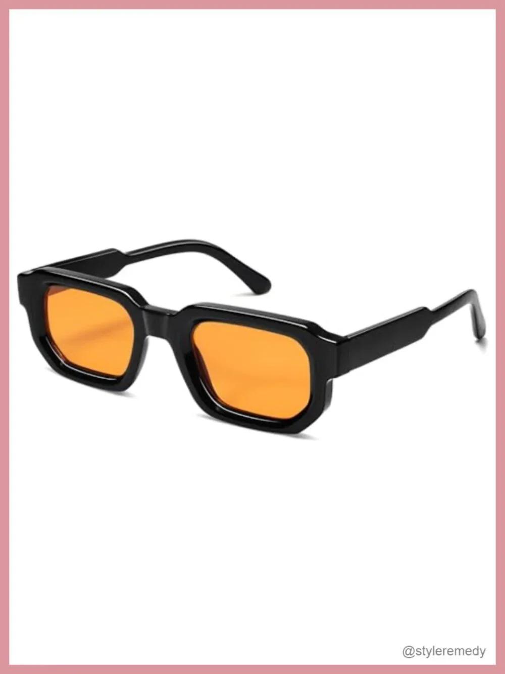 Retro Chunky Rectangle Sunglasses with UV400 Protection, Lightweight Plastic